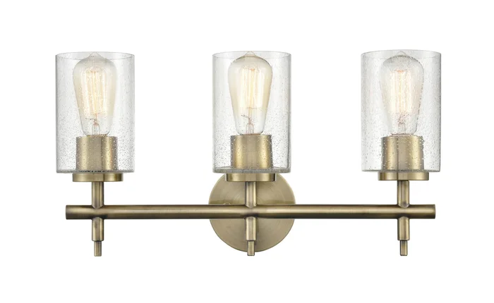 Shoppers Lighting BB5013-AB 3-Light Wall/Bath Fixture, Aged Brass Finish
