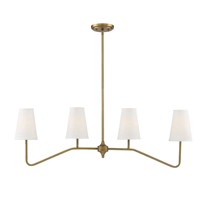 Shoppers Lighting SH10078NB Eva Four Light Chandelier, Natural Brass