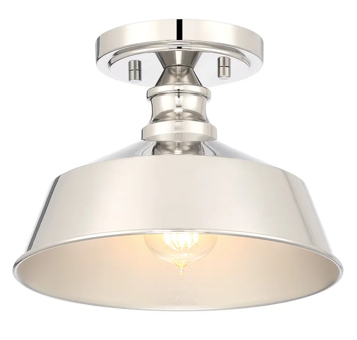 Shoppers Lighting SH60068PN Olive One Light Semi-Flush Mount, Polished Nickel
