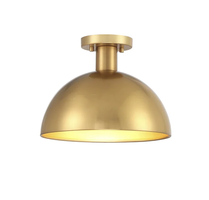 Shoppers Lighting SH60071NB Ariella One Light Semi-Flush Mount, Natural Brass