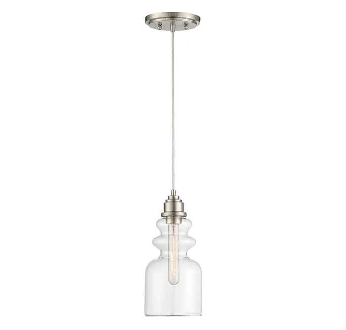 Shoppers Lighting SH70018BN Lila One Light Mini Pendant, Brushed Nickel