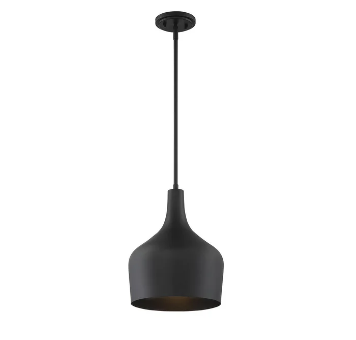 Shoppers Lighting SH70020MBK Valentina One Light Pendant, Matte Black
