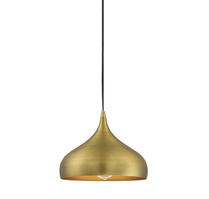 Shoppers Lighting SH70075NB Mckenna One Light Mini Pendant, Natural Brass