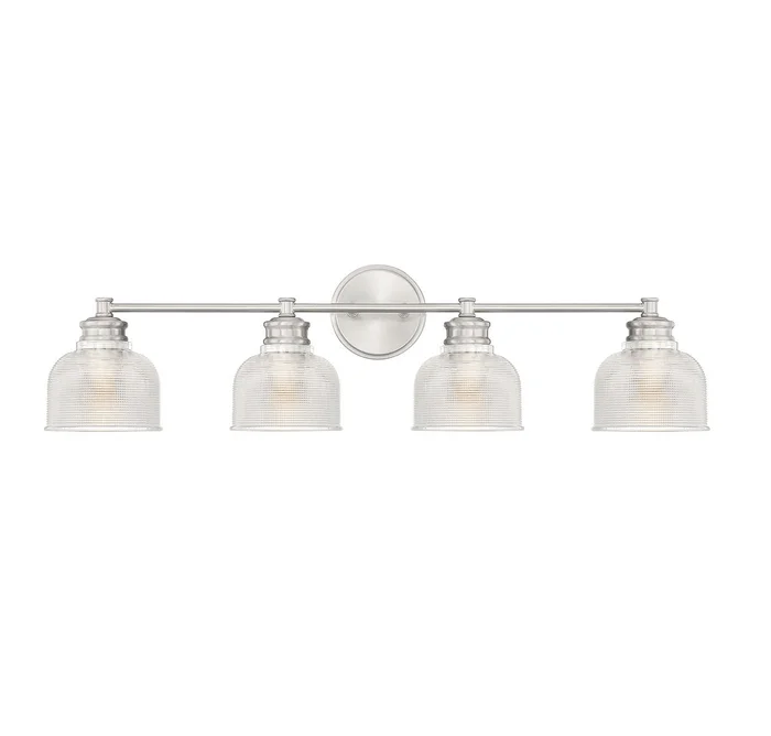 Shoppers Lighting SH80036BN Sarah Four Light Bathroom Vanity Light, Brushed Nickel