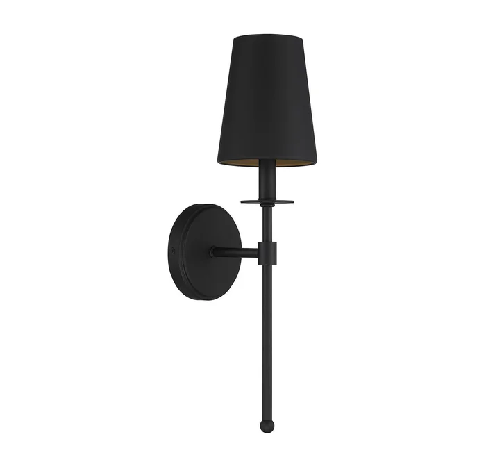 Shoppers Lighting SH90084MBK Norah One Light Wall Sconce, Matte Black