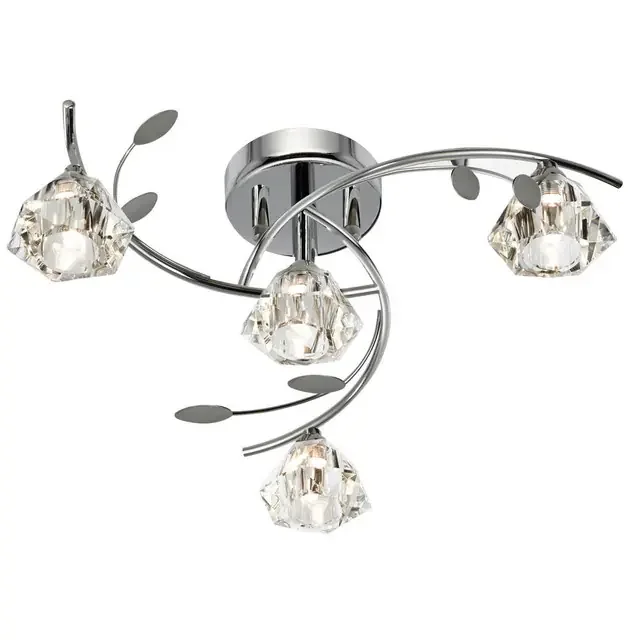 Sierra 4 Light Chrome with Clear Glass Semi-Flush Ceiling Light