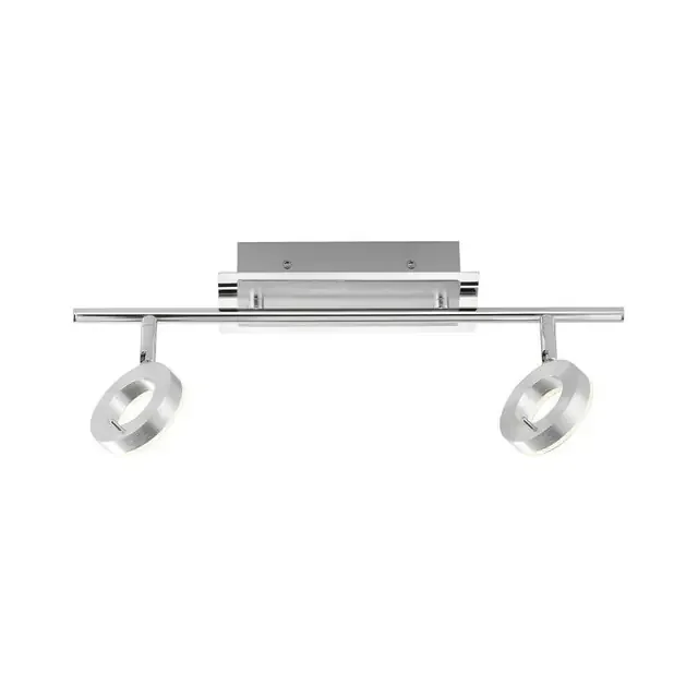 SILEDA 2 Light Satin Steel IP44 Adjustable Bar Spotlight