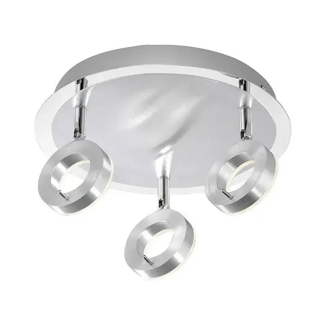 SILEDA 3 Light Satin Steel IP44 Adjustable Ceiling Light