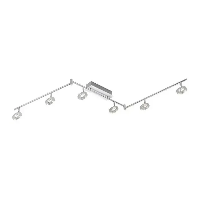 SILEDA 6 Light Satin Steel IP44 Adjustable Bar Ceiling Light