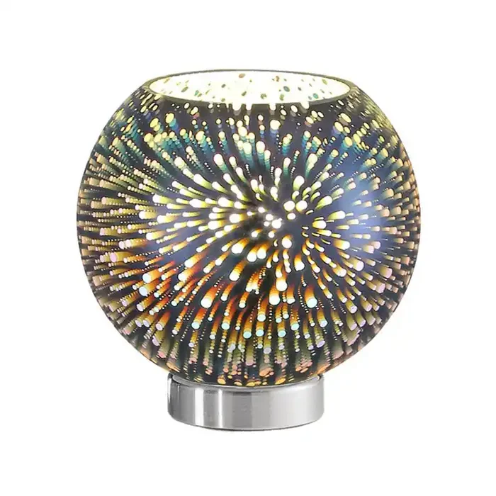 Silver Table Lamp – 3D holographic effect when illuminated (0194VISTL993)