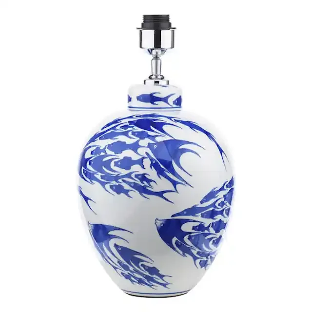 Simone Blue and White Fish Pattern Base Only Table Lamp