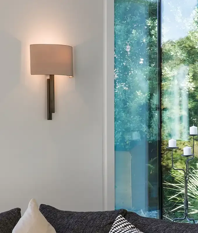 Sleek Wall Light with Wrap-Around Shade – Bronze Finish