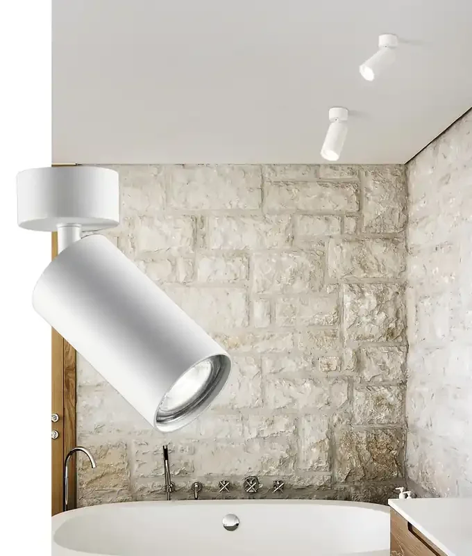 Slim White Adjustable Spotlight with Adjustable Diffuser – Wall or Ceiling