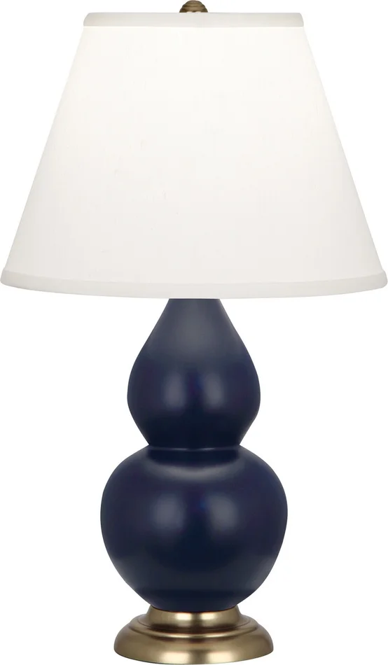 Small Double Gourd One Light Accent Lamp in Matte Midnight Blue Glazed Ceramic w/Antique Brassed (165|MMB50)