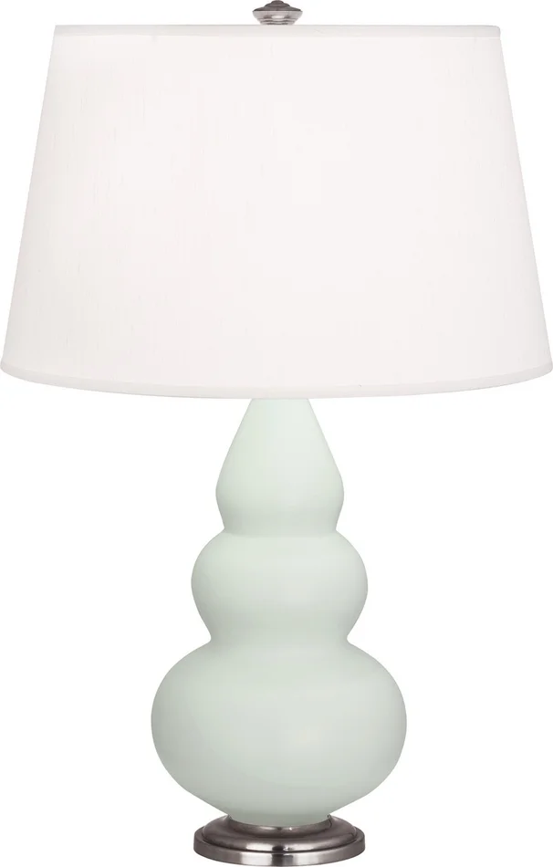 Small Triple Gourd One Light Accent Lamp in Matte Celadon Glazed Ceramic w/Antique Silvered (165|MCL32)