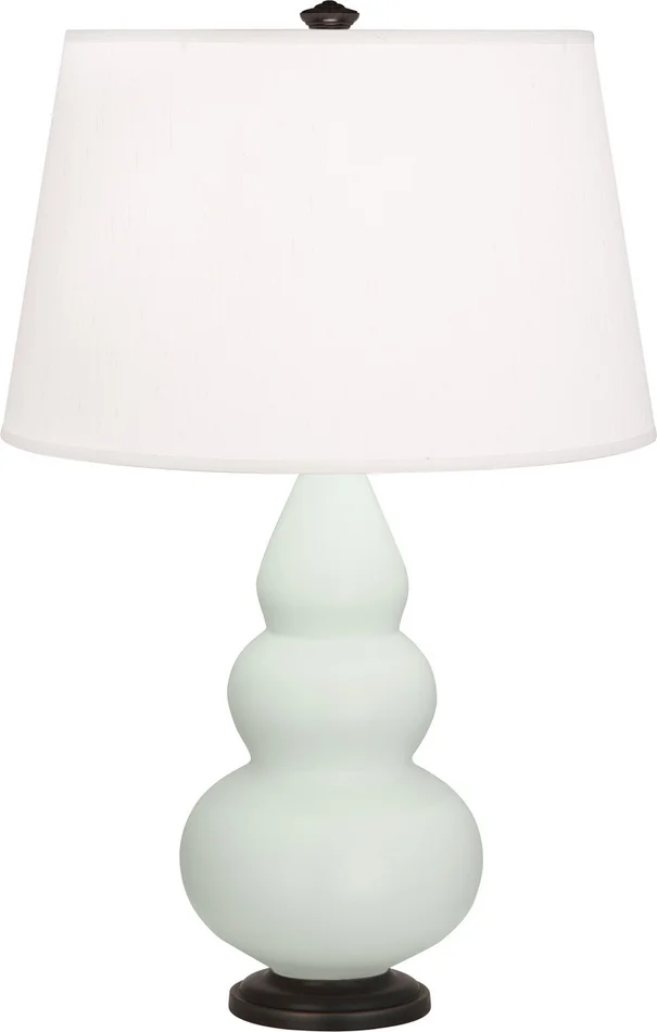 Small Triple Gourd One Light Accent Lamp in Matte Celadon Glazed Ceramic w/Deep Patina Bronzeed (165|MCL31)