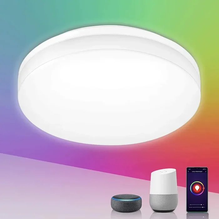Smart LED Ceiling Light – RGB, Dimmable, Alexa & Google Home