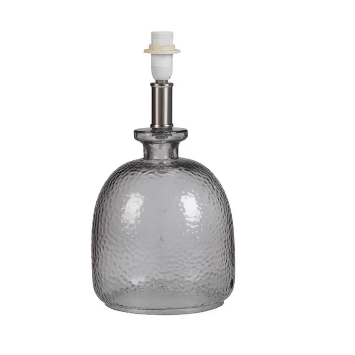 Smoked Glass Hammered Modern Table Lamp Base Only 325mm