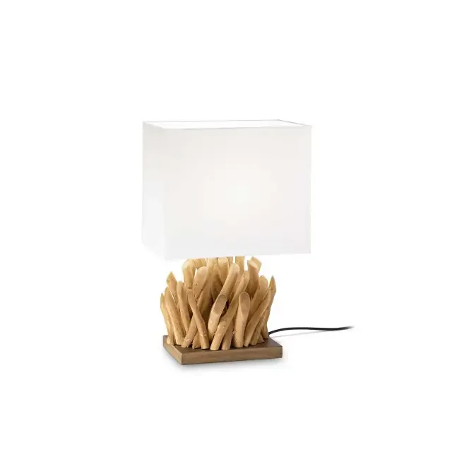 Snell TL1 White Shade and Wood Base 39.5cm Table Lamp