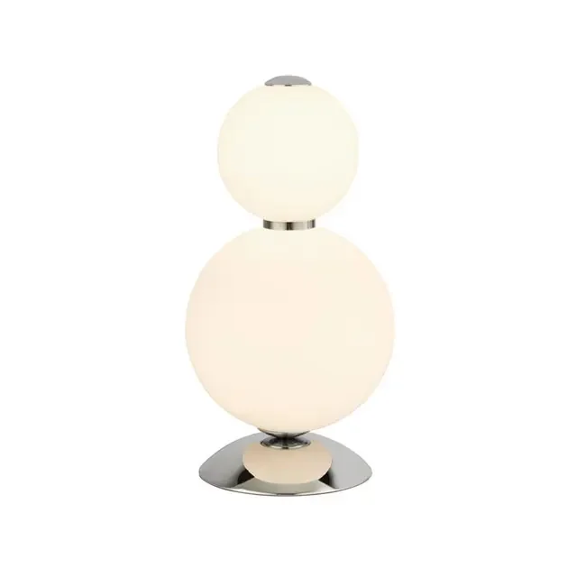 Snowball 2 Light Chrome with Opal Glass Shade Table Lamp