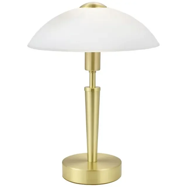 Solo 1 Matt Brass with White Satin Glass Shade Table Lamp