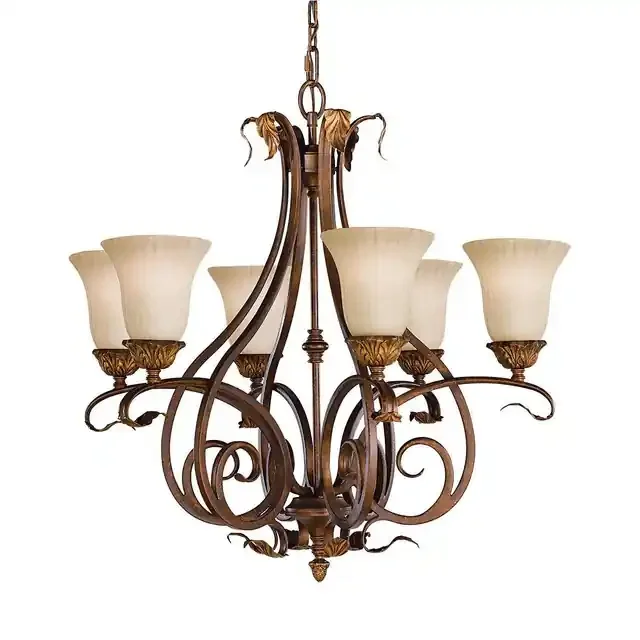 Sonoma Valley 6 Light Aged Tortoise Shell Chandelier