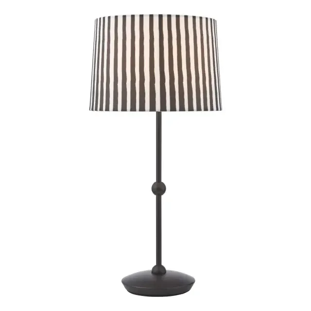 Sosa Matt Black with White Stripes Shade Table Lamp