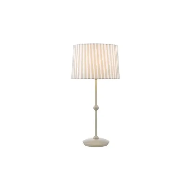 Sosa Matt Taupe with White Stripes Shade Table Lamp