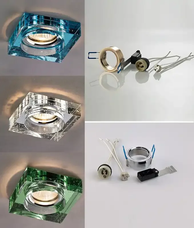 Square Crystal Bubble Downlight – Choice of Lamp Retainer
