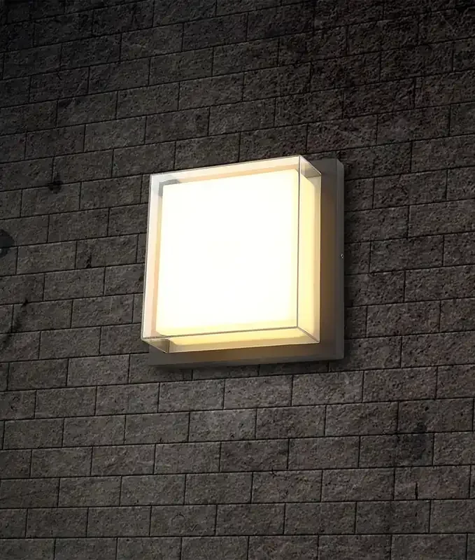Square Exterior IP65 Anthracite & Opal LED Light – 22cm