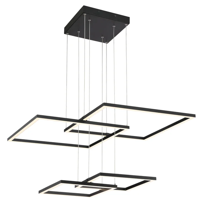 Squared LED Pendant in Black (18|63968LEDD-BL/ACR)