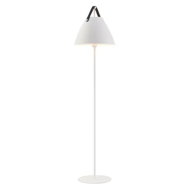 Strap White with Leather Strap Floor Lamp