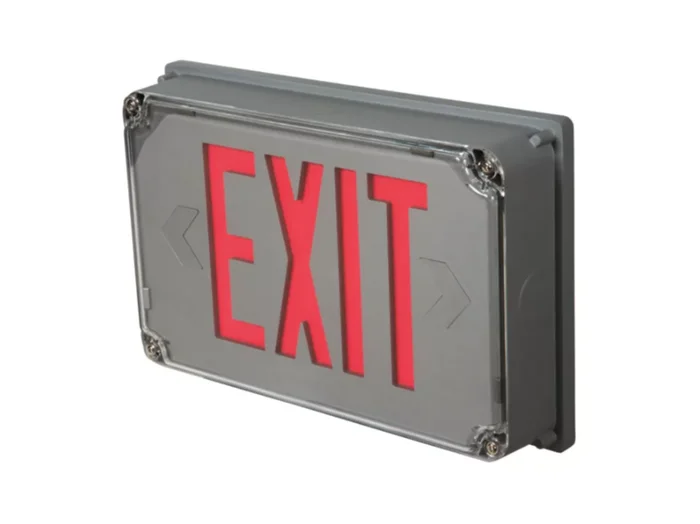 Sure-Lites UX72WHSD Industrial Outdoor LED Exit Sign, Self-Powered/Battery, Double Face, White