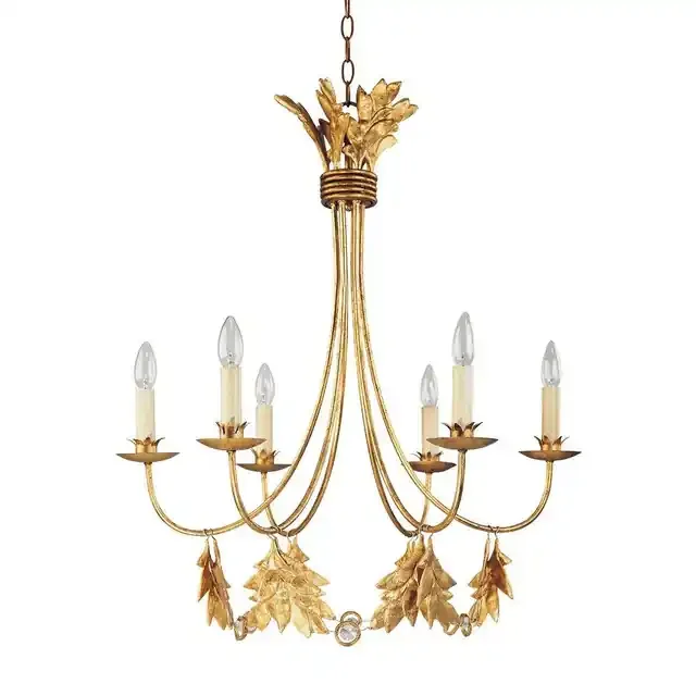 Sweet Olive 6 Light Gilded Gold Chandelier