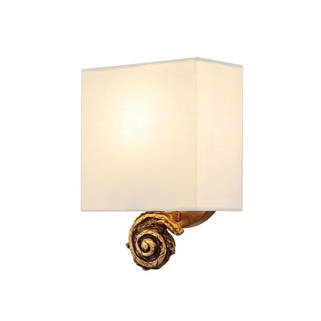 Swirl Gold Leaf with Shade 18cm Wall Light
