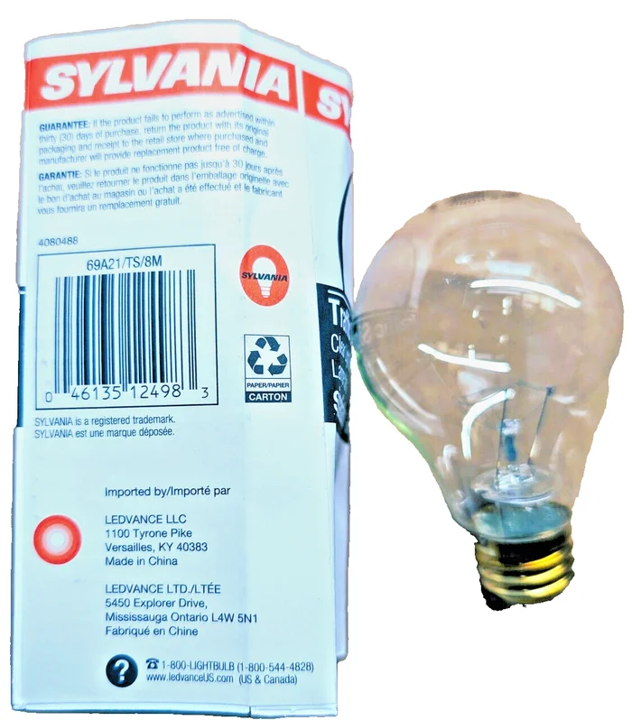 Sylvania 12498 69W A21 130V E26 Traffic Signal Bulb
