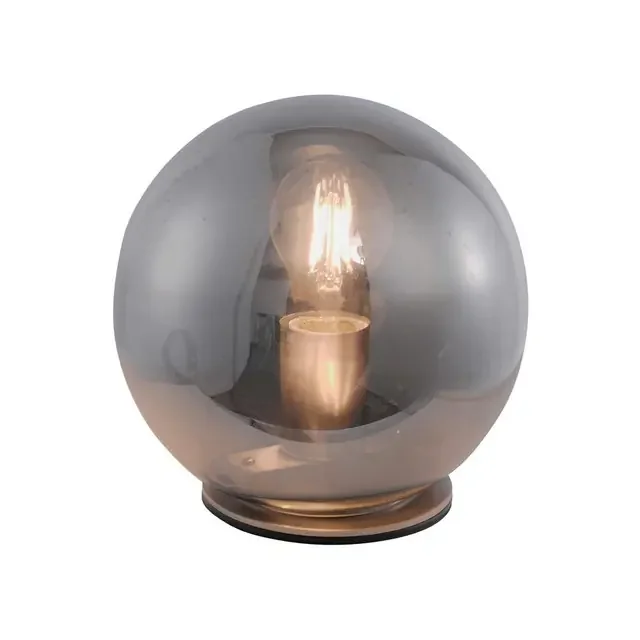 TABEA Silver with Smoked Glass Shade Table Lamp