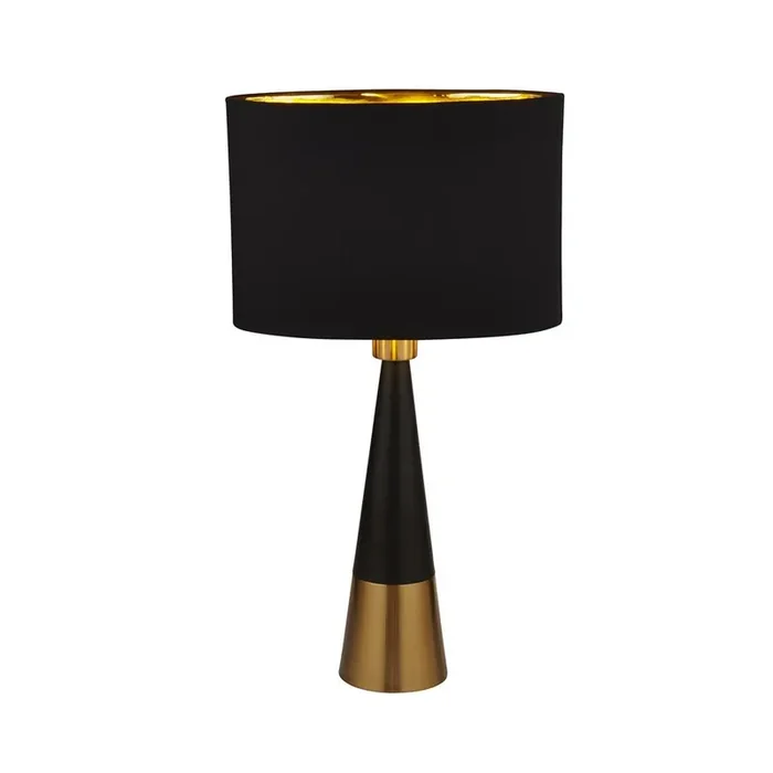 Table Lamp – Antique Copper, Black Shade Gold Interior (0483CHL2743BGO)