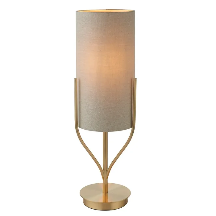 Table Lamp – Brushed Brass and Natural Shade (0711FRA95467)