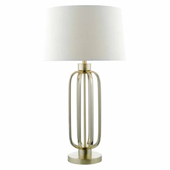 Table lamp in Satin Brass complete With Linen Shade (0183LUC4241)