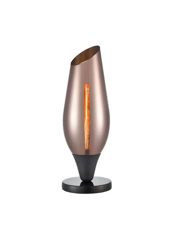 Taper Matt Black with Copper Glass Table Lamp