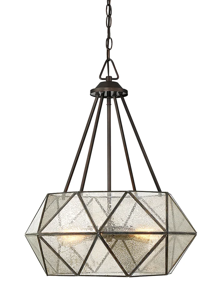 Tartan Four Light Pendant in Oiled Burnished Bronze (51|7-9008-4-28)