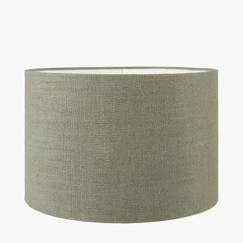 Teddy Pistachio Green Linen Drum Shade