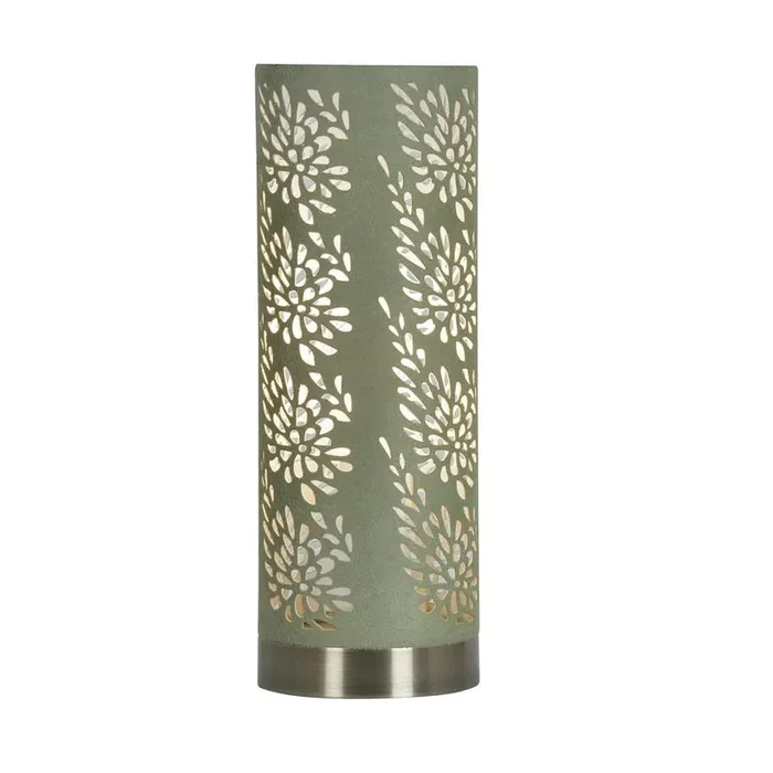 Tema Sage Green Etched Design Touch Table Lamp