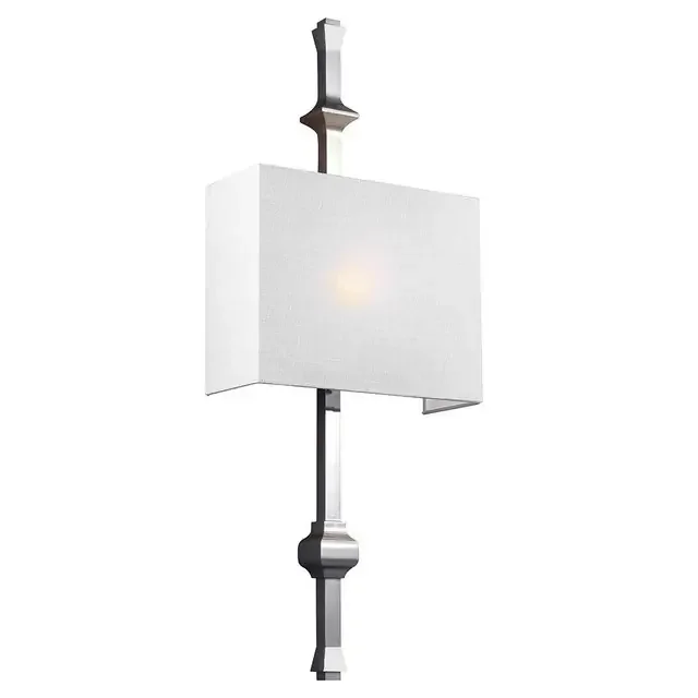 Teva Polished Nickel with White Shade Wall Light