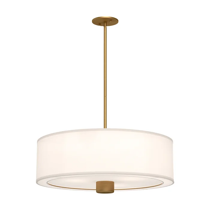 Theo Three Light Pendant in Aged Gold/White Linen (452|PD547924AGWL)