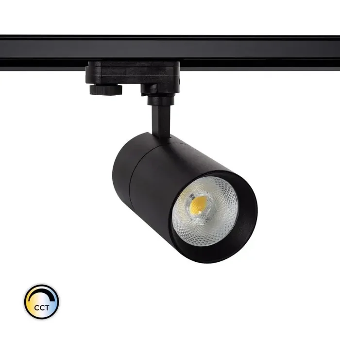 Three Circuit 30W Colour Selectable CCT Dimmable LED Track Light New Mallet – Black – Online Lighting