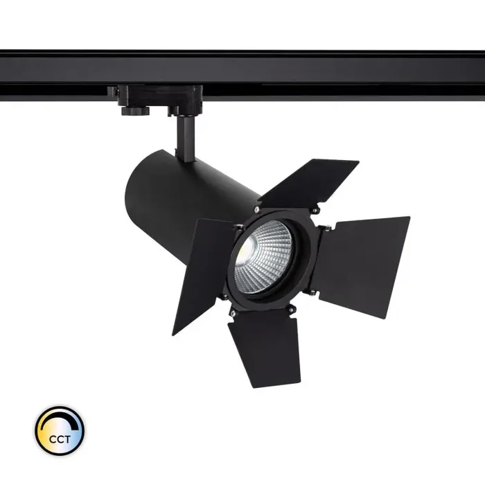 Three Circuit 40W Colour Selectable CCT LED Cinema Track Spotlight New d‘Angelo LIFUD – Black – Online Lighting