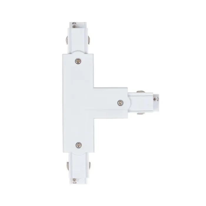 Three Circuit Track Light Right Side T Shaped Connector – White – Online Lighting