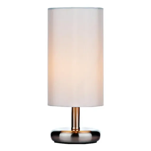 Tico Satin Chrome with Ivory Shade Touch Table Lamp
